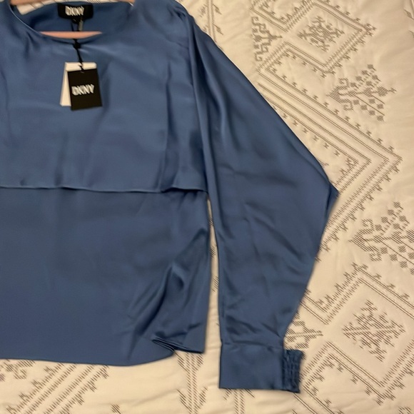 DKNY women’s blue long sleeve blouse - Picture 6 of 10